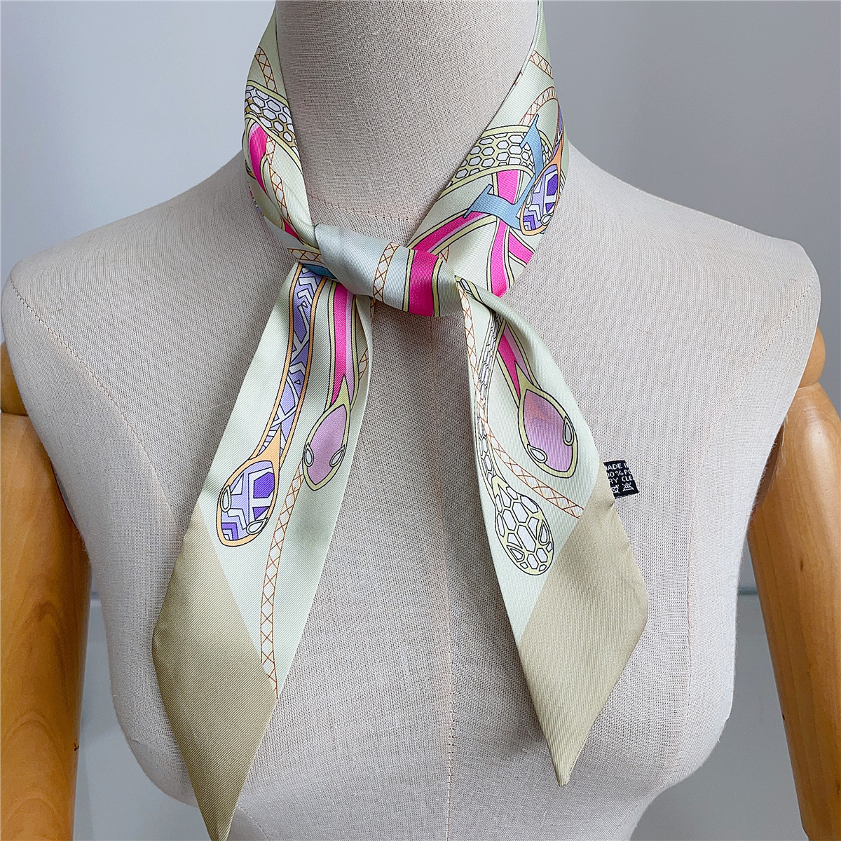 Early Spring New Style ~ Thin Narrow Long Small Silk Scarf Femininity Hundred Long Ribbon Tie Bag Handle Ribbon Belt Headband Specification drawing