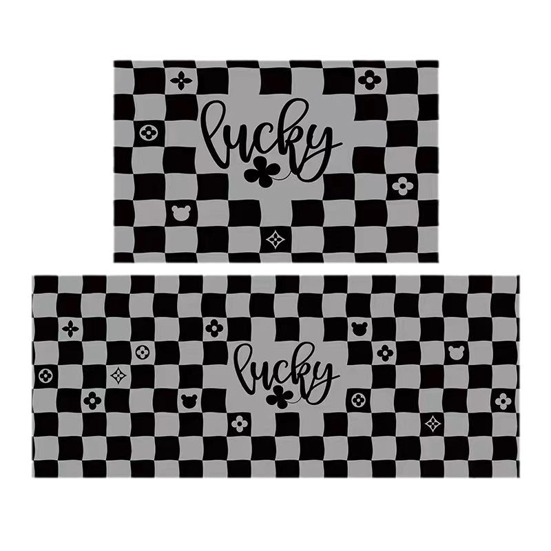 Cross-border kitchen floor mat wholesale rubber non-slip kitchen anti-oil non-slip imitation wool mat entry foot blanket Item Picture