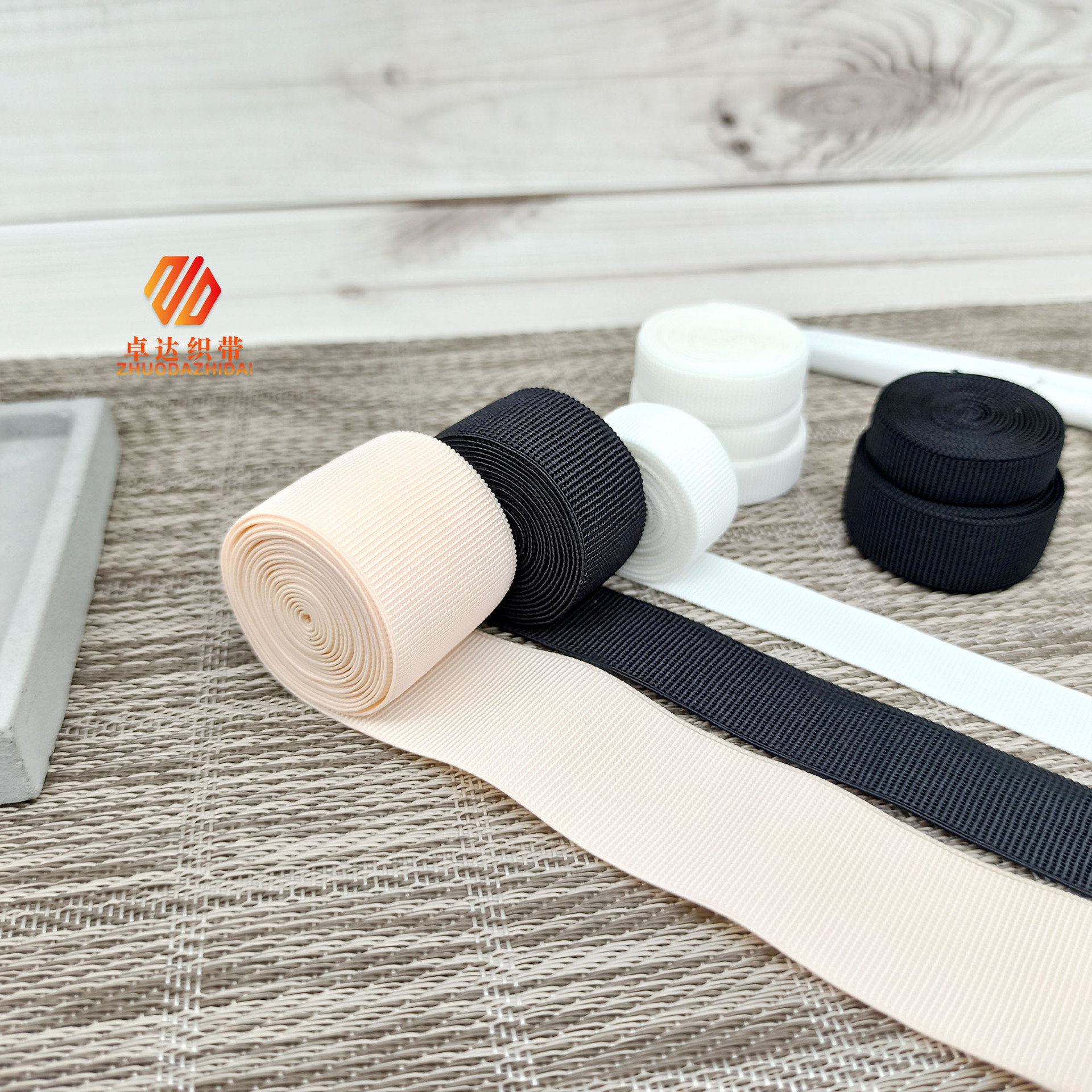 Manufacturers Spot Black And White Check Elastic Double-Sided Plaid Elastic Ribbon Soft Headband Underwear Back Collar details Picture