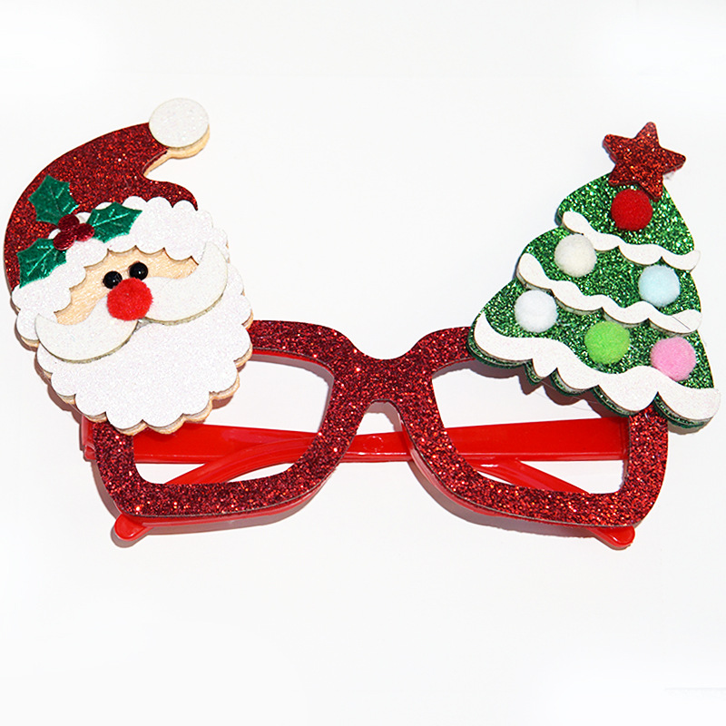 新款圣诞节装饰品成人儿童玩具圣诞老人雪人鹿角眼镜圣诞装饰眼镜详情图5