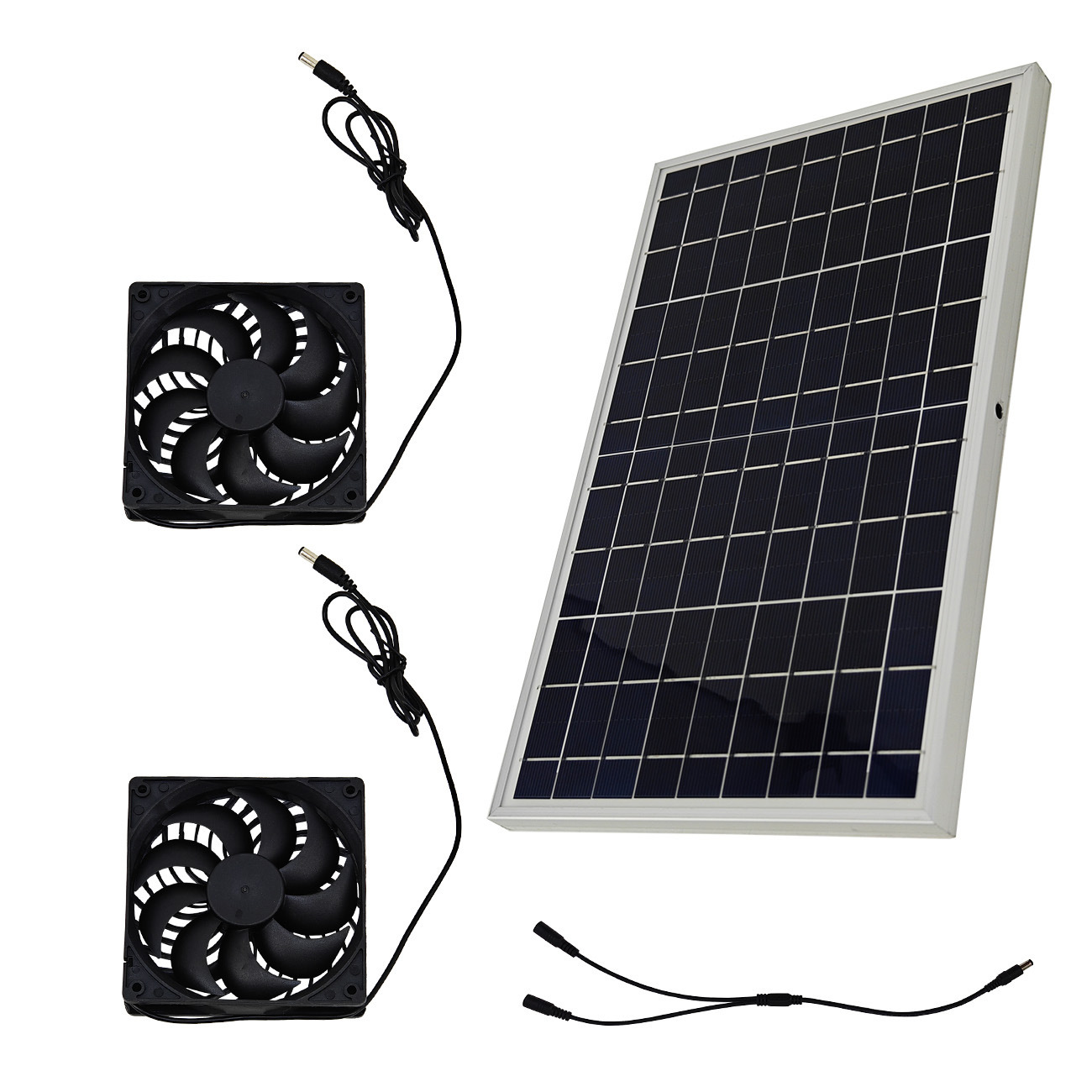Monitor cross-border dedicated solar photovoltaic panels, 10W aluminum frame dual-fan solar exhaust fan, silent heat dissipation for pet houses pic 6