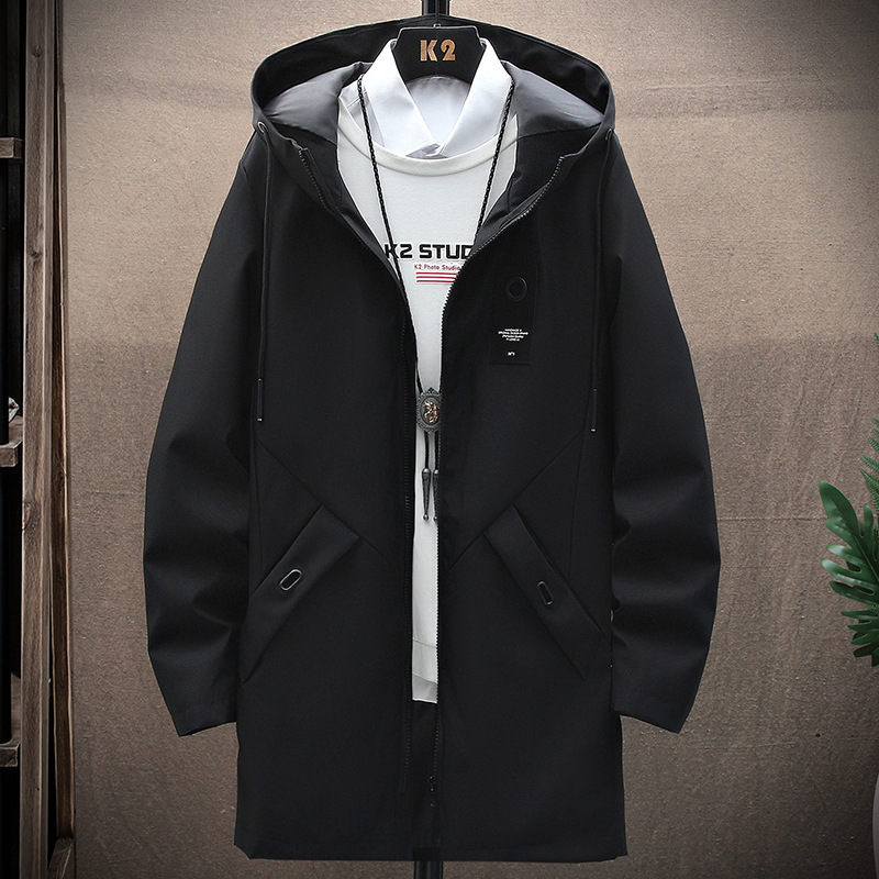 Hombre abrigos otoño 2023 nuevo hombre chaquetas korea slim casual con capucha primavera otoño medio largo trench Application Scenario