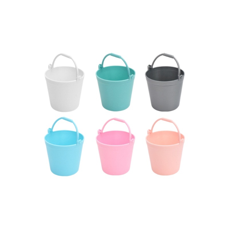 Wholesale of mini colorful multi-functional water buckets, miniature dollhouse ornaments, children's beach buckets and house play toys Item Picture