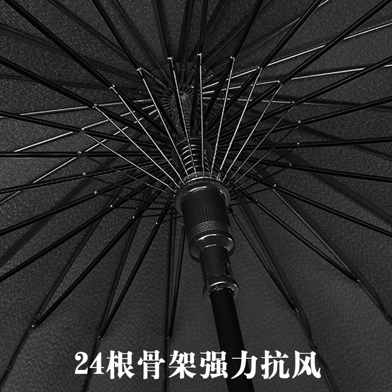 24骨雨伞自动伞大号超大厂家大量批发直杆长柄雨伞晴雨两用印logo晴雨伞一件代发详情图5