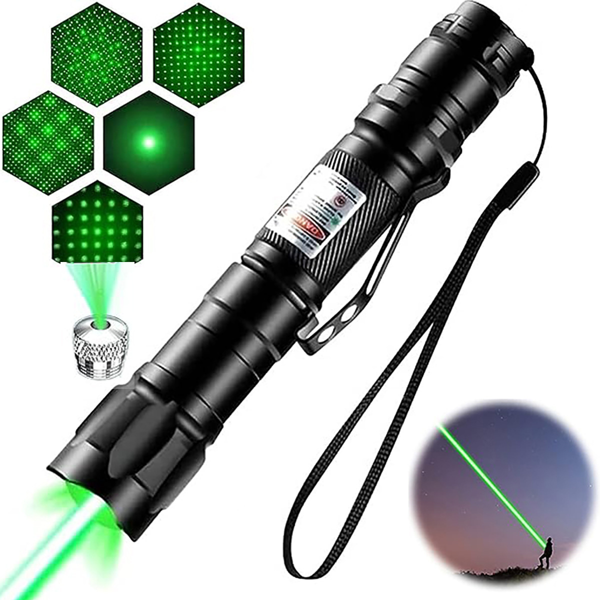 大功率激光笔 强光常亮激光镭射灯满天星图案远射绿外线户外指示