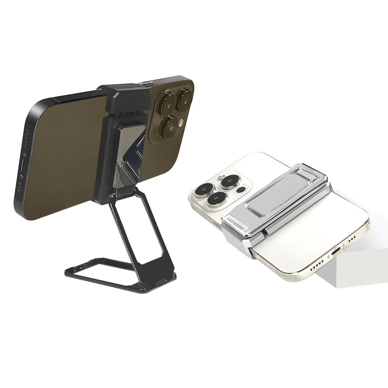 New Back Clip Double Ring Square Mobile Phone Stand Magnetic Metal Folding Magic Ring Desktop Lazy Ring Mobile Phone Stand Item Picture