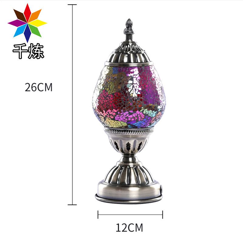 Qianlian Mosaic handmade glass Lamp, bedside lamp for restaurants, coffee shops, homestays and hotels, romantic atmosphere decorative table lamp Application Scenario