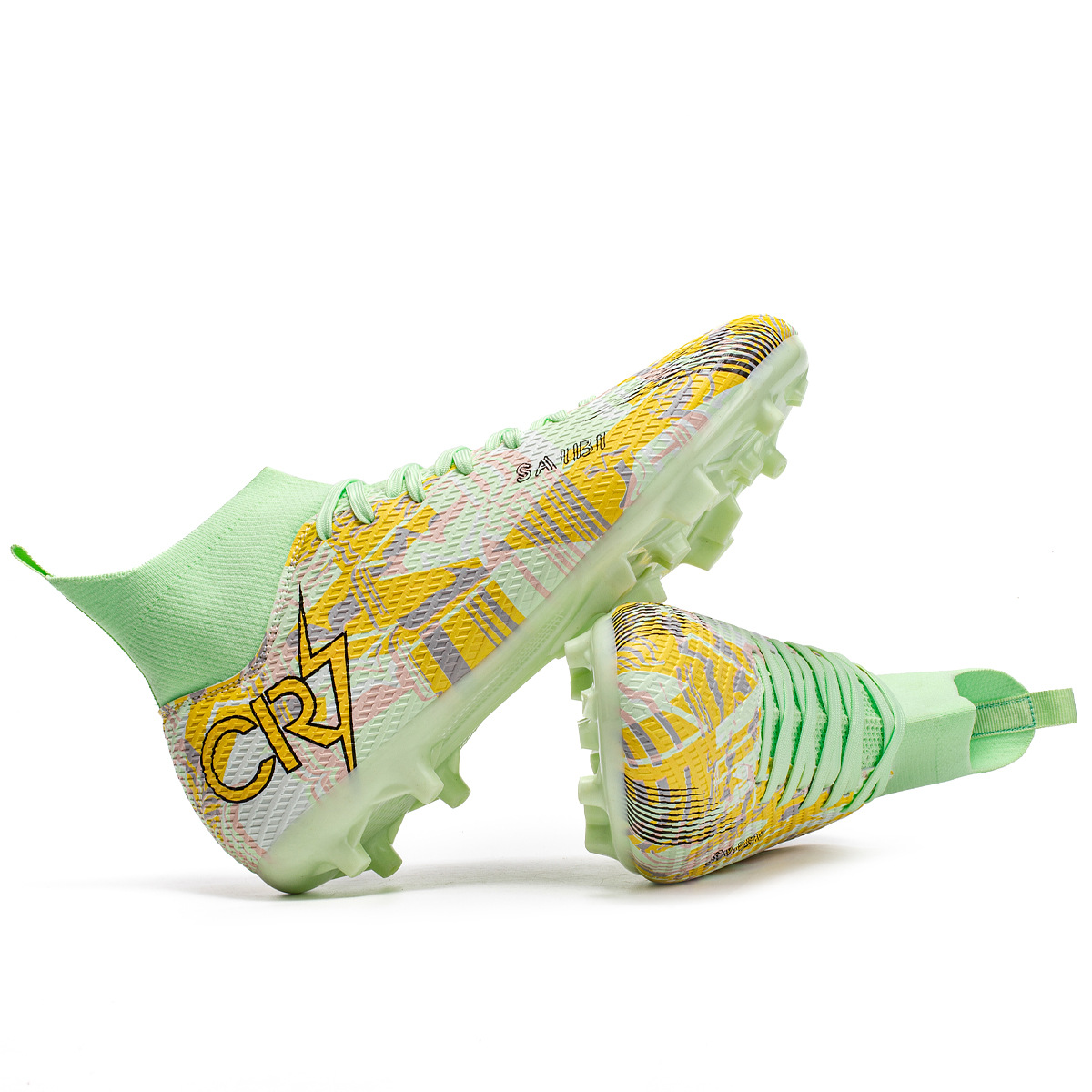 跨境新款高帮足球鞋男女AG长钉TF碎钉人造草地比赛足球鞋现货批发详情41