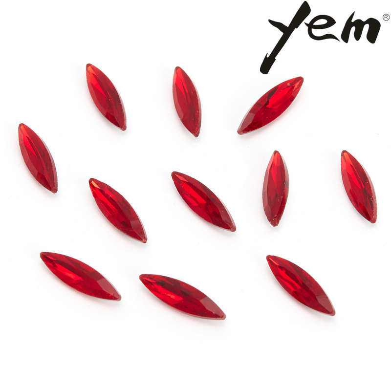 Factory direct sales of glass fine marquise-shaped crystal diamonds, DIY nail art flat necklaces, clothing accessories, ornaments and accessories Specification image