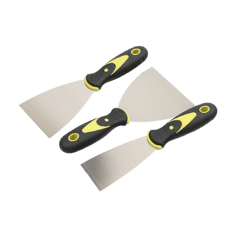Manufacturers Wholesale Two-Color Handle Stainless Steel Putty Knife Plastic Handle Shovel Knife Cleaning Putty Knife Vinyl Handle Batch Knife Item Picture