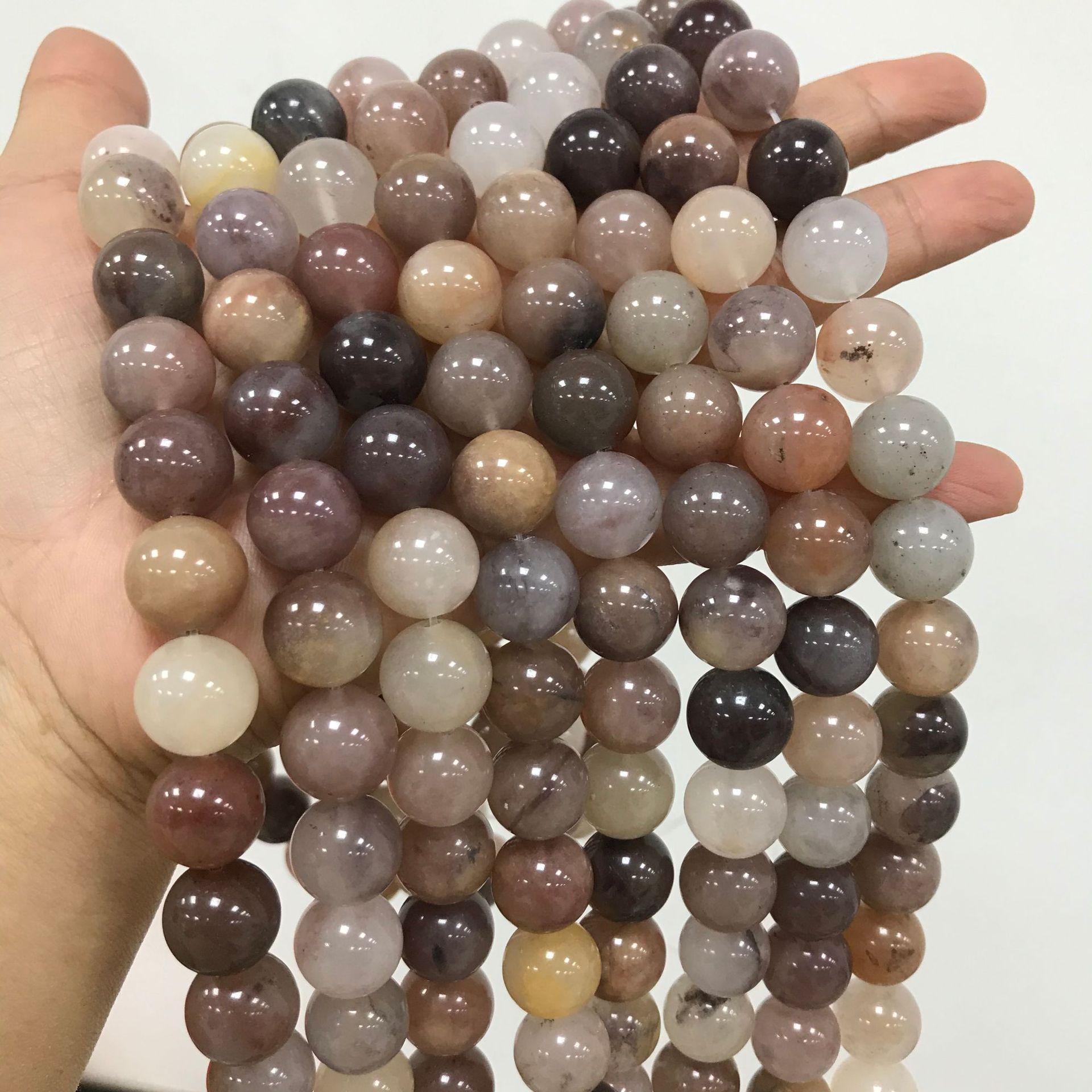 天然紫罗兰佘太翠圆珠 金丝玉紫罗兰散珠半成品手链项链配饰玉石