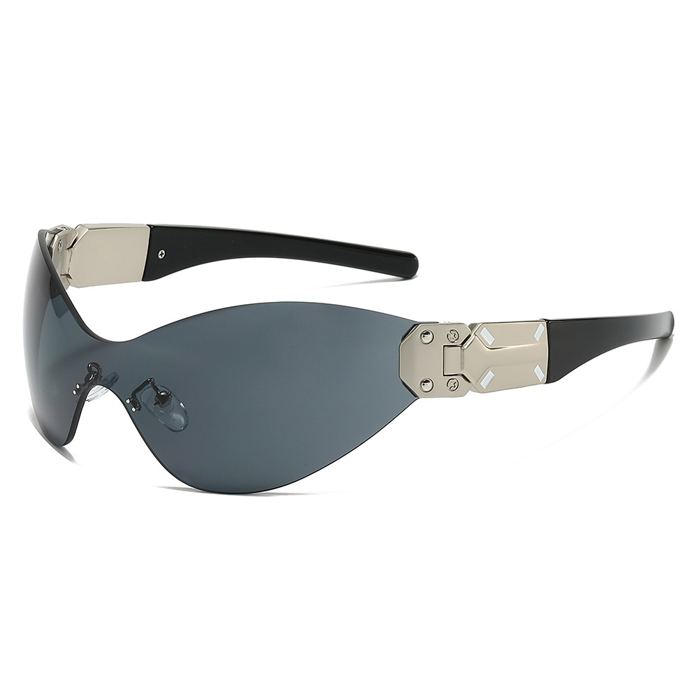 2024 Cross-border exclusive one-piece square sunglasses for women, modern and retro, with jumping temple shapes to decorate the sunglasses for women details Picture
