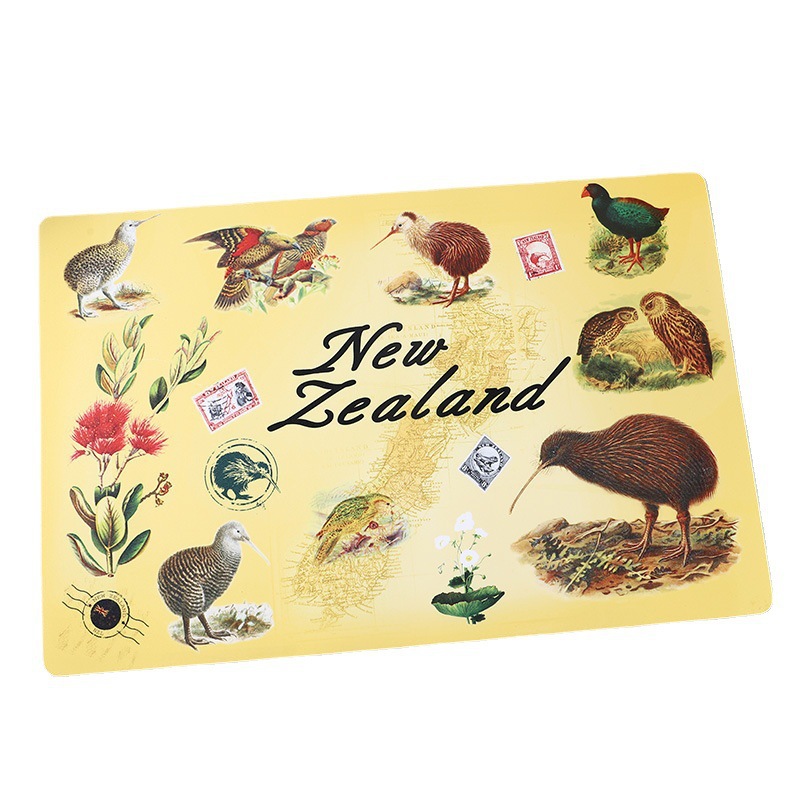 Disposable Plate Mat Custom Burger Fries Plate Pp Mat Frosted Plastic Landscape Painting Table Mat Custom Item Picture
