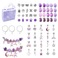 亚马逊热卖紫色儿童手链套装 手工DIY大孔串珠精美水晶珠手串礼盒图