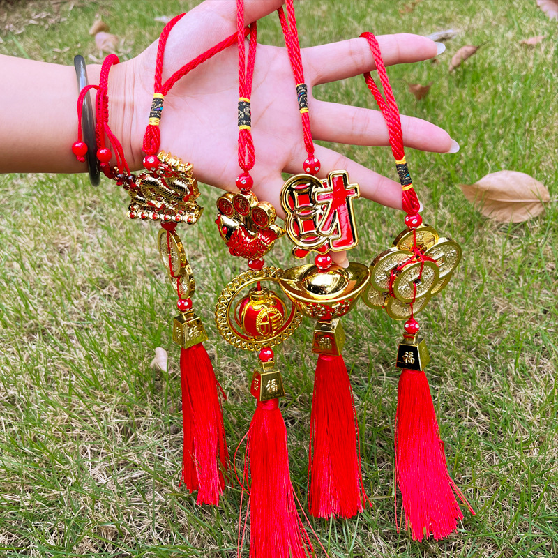 Chinese knot small pendants, door handle hanging car hanging pendants, New home New Year opening decoration atmosphere, national trend small hanging decorations details Picture