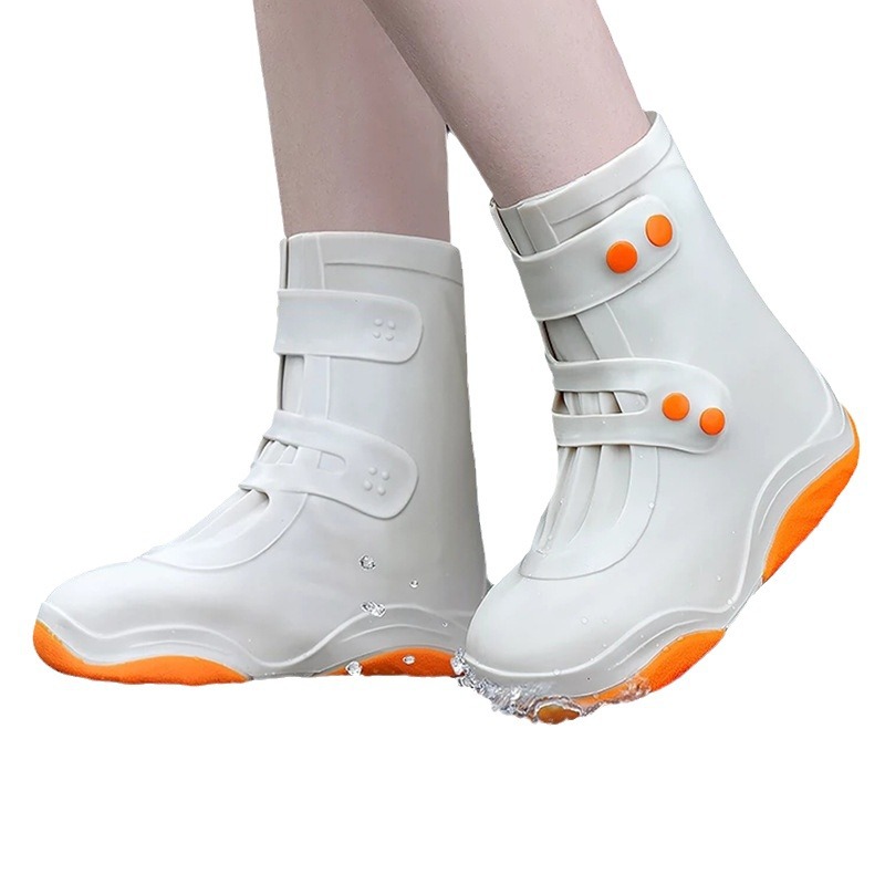 Thickened, wear-resistant, waterproof and anti-slip rain boots for both men and women, suitable for adults to wear on rainy days, and student silicone water shoe covers Item Picture