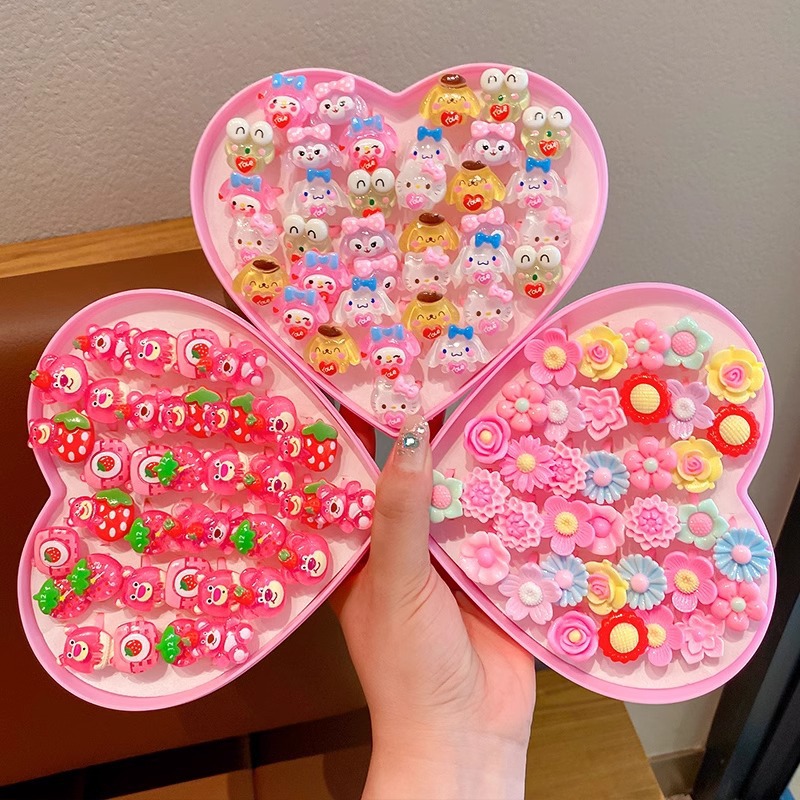 儿童戒指指环套装小女孩公主卡通花朵女童首饰饰品宝宝生日小礼物图