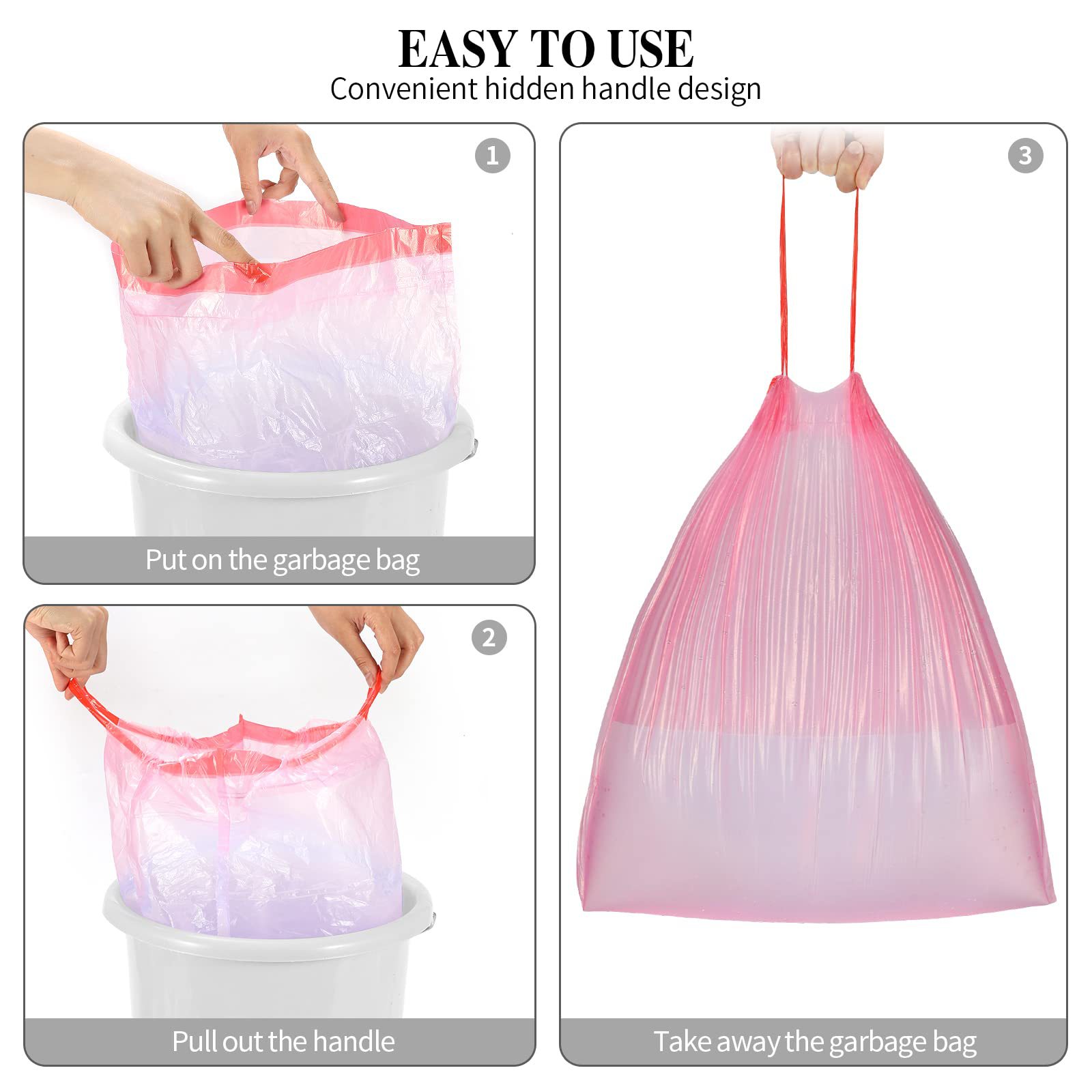 外贸跨境抽绳式垃圾袋香味 薰衣草/香草/柠檬香/玫瑰香 英文包装详情9