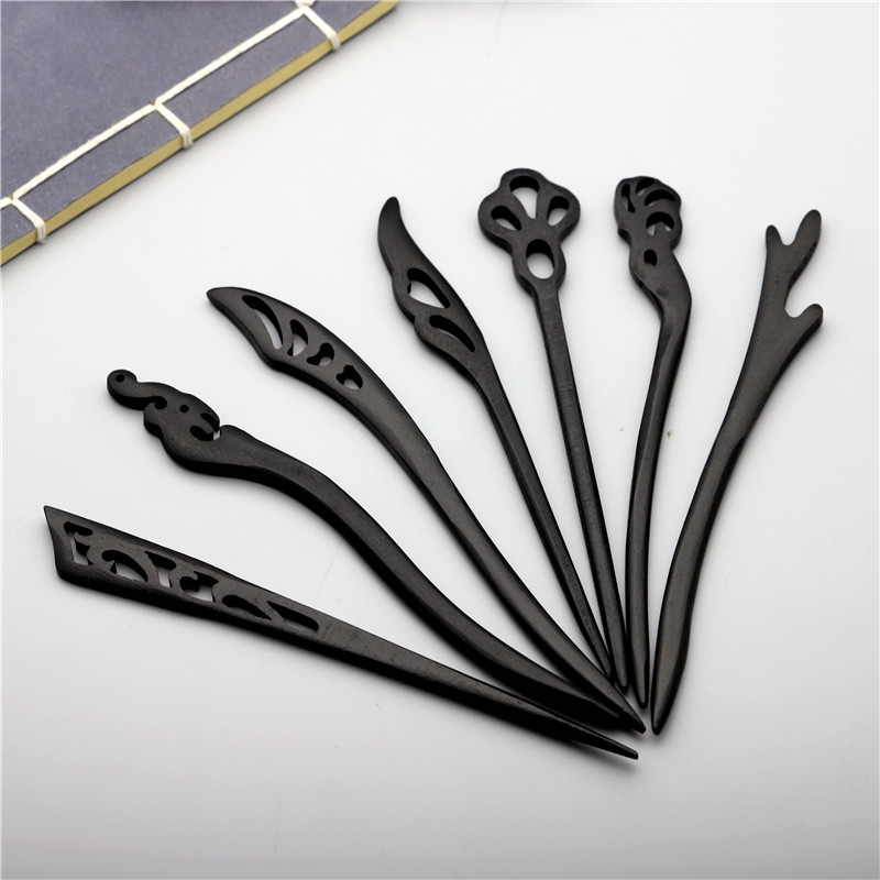 Ancient-style Hanfu imitation ebony wood hairpins, hair accessories, hairpins, wooden hairpins, retro handcrafted DIY gift accessories for women
