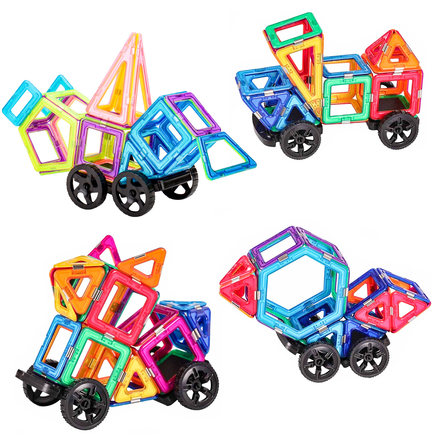 Wholesale magnetic tile building blocks, Amazon magnetic tile Dinosaur scene English set 4 Boys 3 Magnetic puzzle toys Item Picture