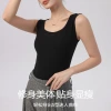 Cashmere warm and furry thermal underwear for winter, new fashionable thickened and fleece vest, women's base layer and inner layer top details Picture