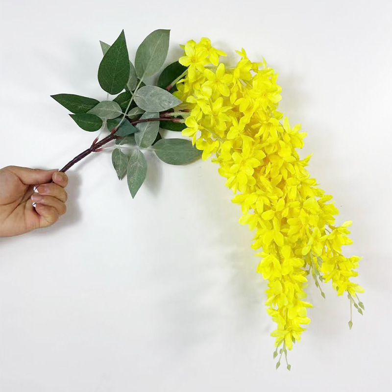 Other Simulation Crafts Wisteria Flower Strip Simulation Flower Wedding Ceiling Decoration Bean Flower String Plastic Rattan Small Hanging Basket Item Picture