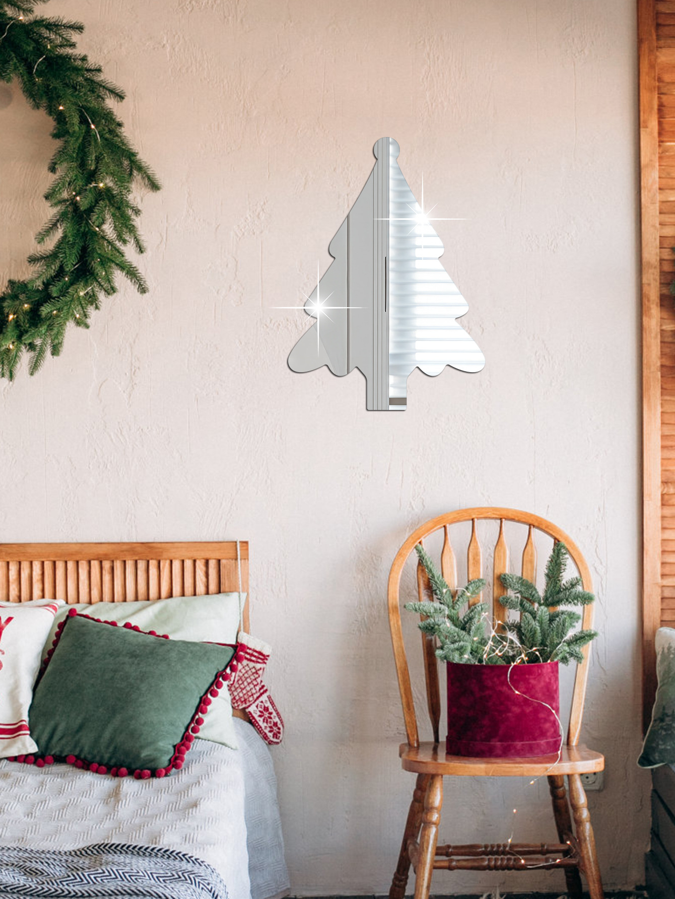 跨境镜面墙贴/1片圣诞树镜产品图