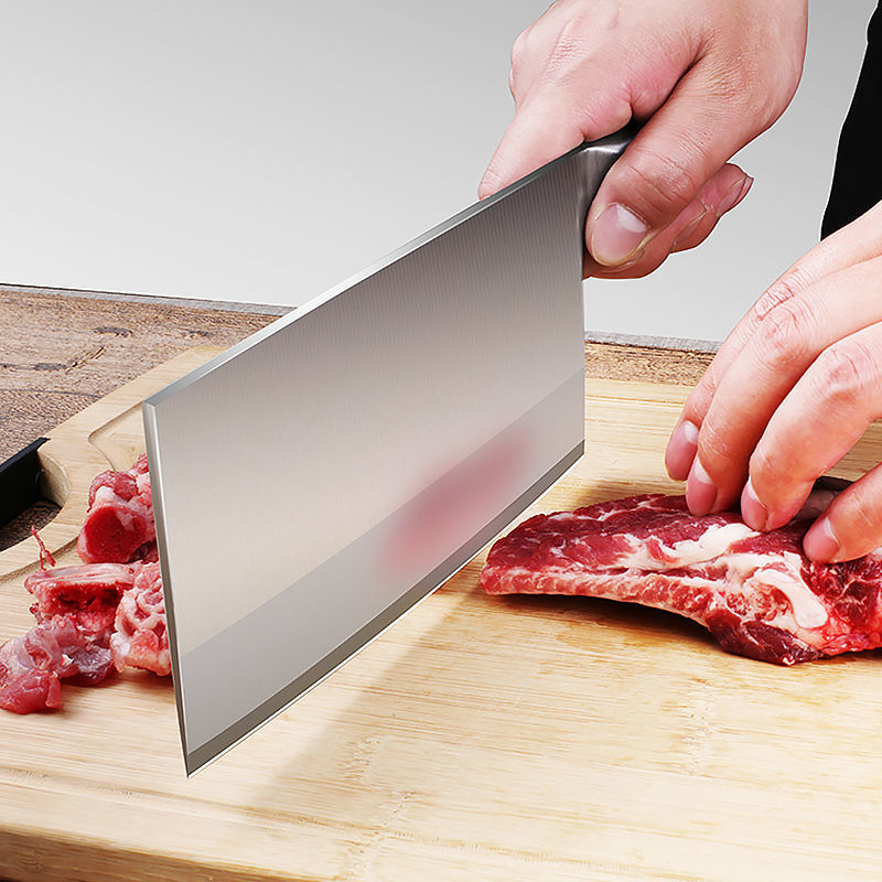 Yangjiang Shibaizi kitchen knives, chef's special slicing knives, kitchen three-in-one steel chopping knives, household sharp kitchen knives Application Scenario