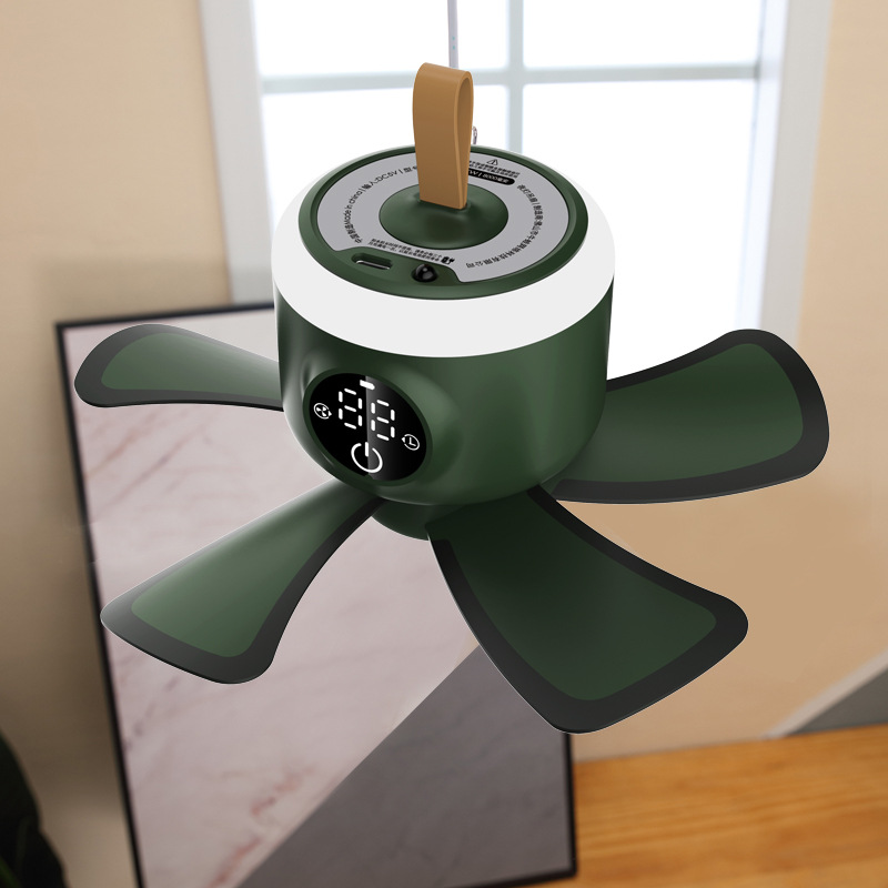 Factory wholesale mosquito nets, camping fans, dormitory silent DC DC with light remote control, mini charging, USB small ceiling fans