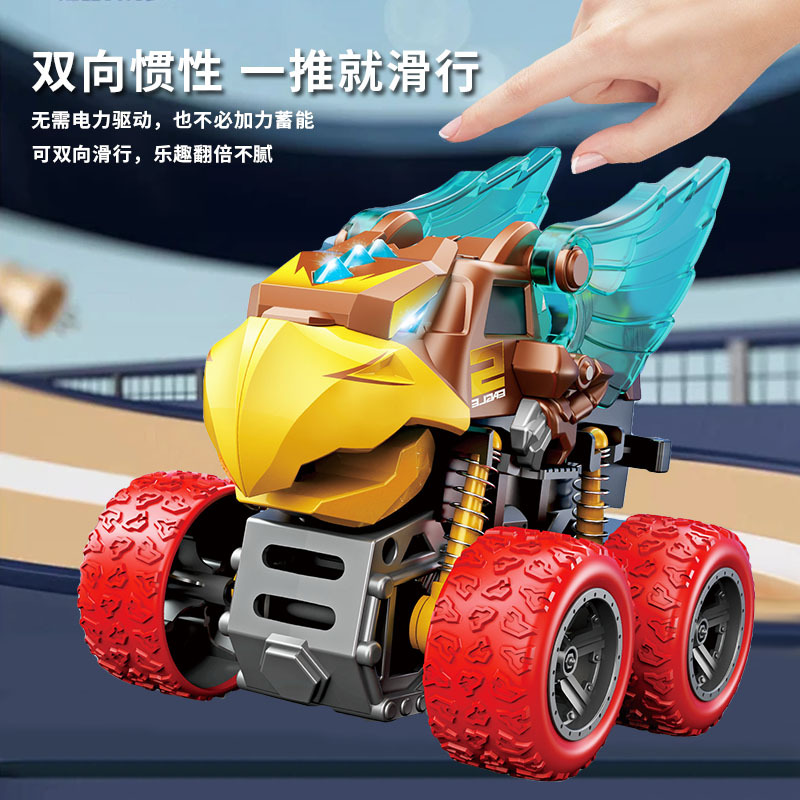 Cross-border children's toy cars with lights, sound effects, deformable inertial off-road vehicles, car models, toys, wholesale at street stalls details Picture