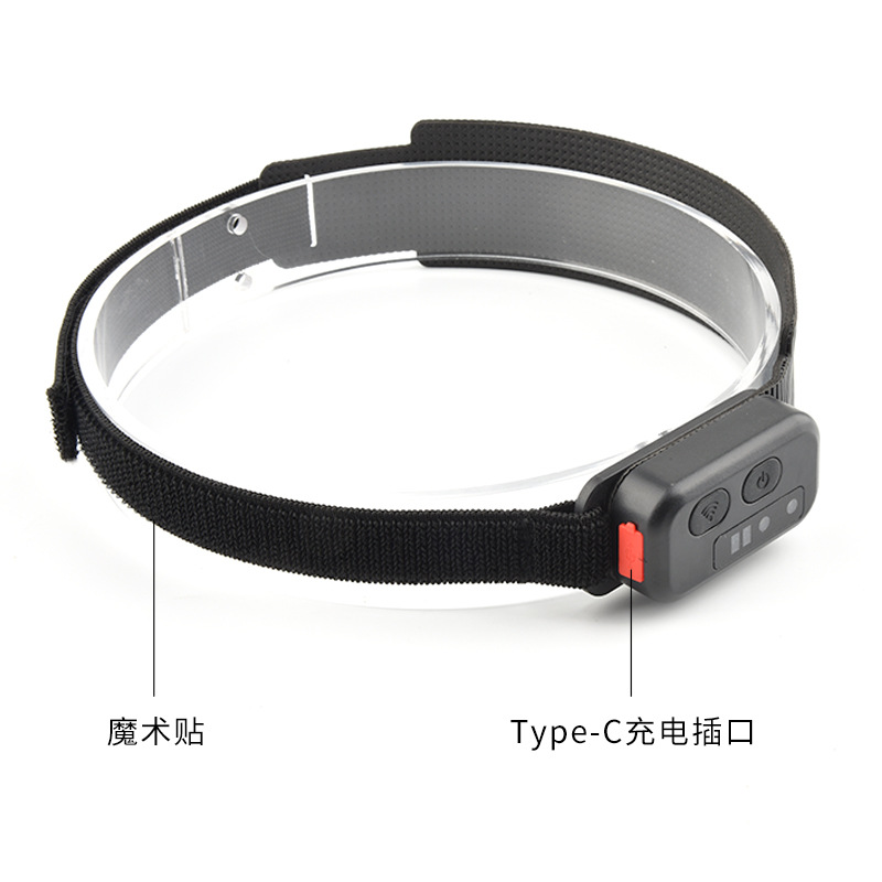 New hand-waving sensor TYPE-C rechargeable headlamp, outdoor strong light COB head-mounted cycling and running red and blue light details Picture