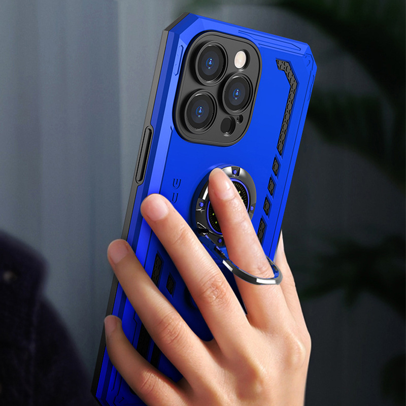 Cross-border exclusive IPHONE INFINIX ZTE magnetic stand phone case, Speedmaster Ring two-in-one phone case details Picture