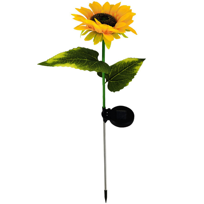 Outdoor solar sunflower 10LED ground-insertion simulation flower lamp, landscape lamp, courtyard villa garden, lawn lamp Item Picture