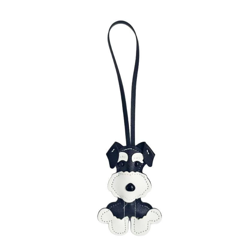 Cross-border Schnauzer Dog Pendant 2025 Gift Bag Pendant Puppy Leather Cartoon car keychain Pendant Item Picture