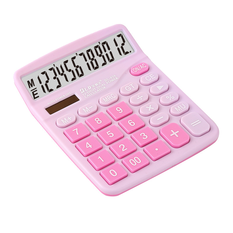 Calculator Solar 12-digit calculator, financial office logo, cute computer CM-837S details Picture