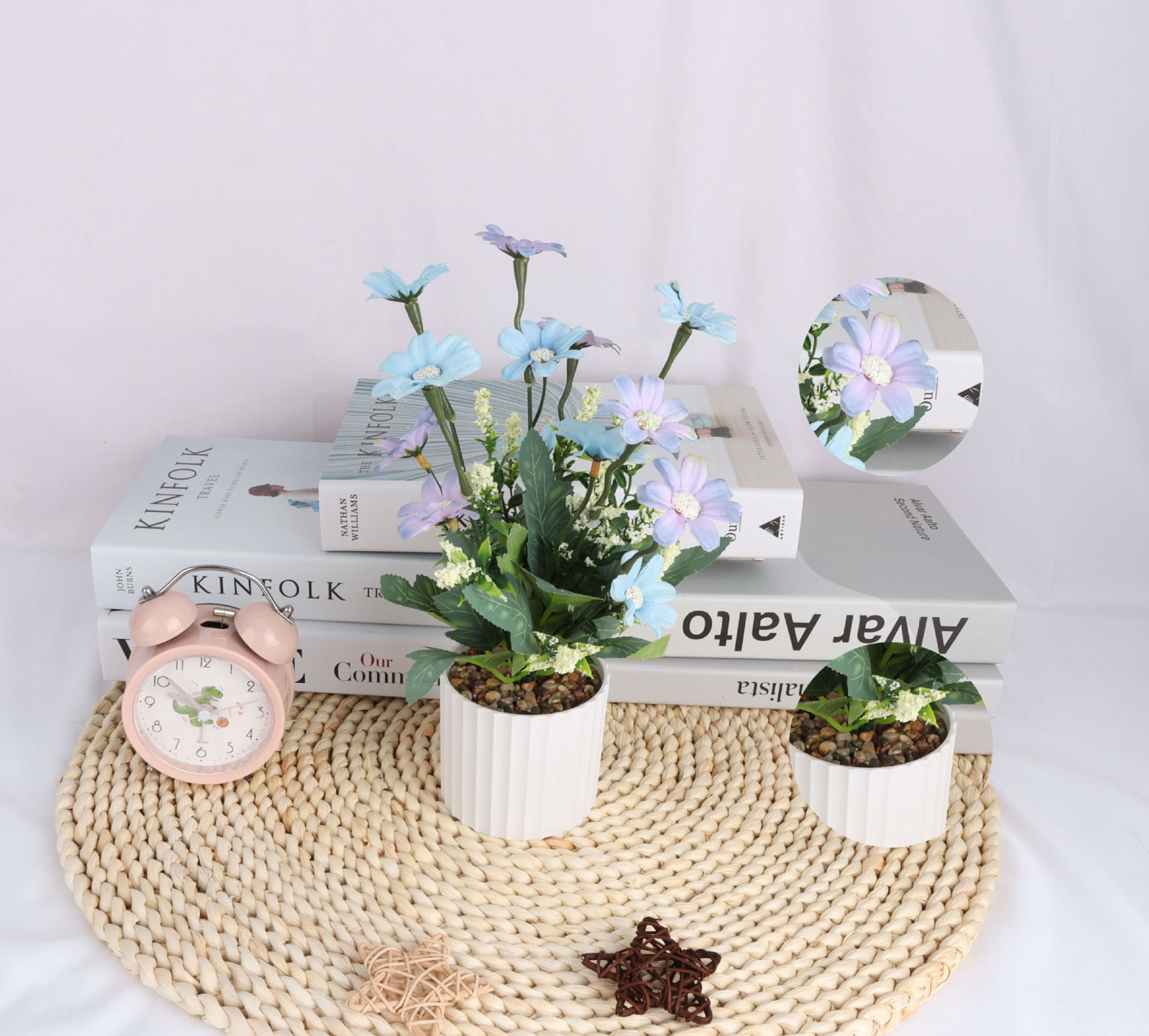 Simulated jumping orchid and chrysanthemum bonsai/simulated flower bonsai/furniture ornaments/simulated potted plants/simulated flowers creative small interior room Specification image