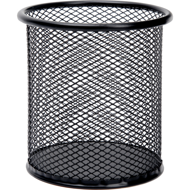 办公网格笔筒大容量书桌收纳办公室圆形简约笔桶学生杂物笔盒批发