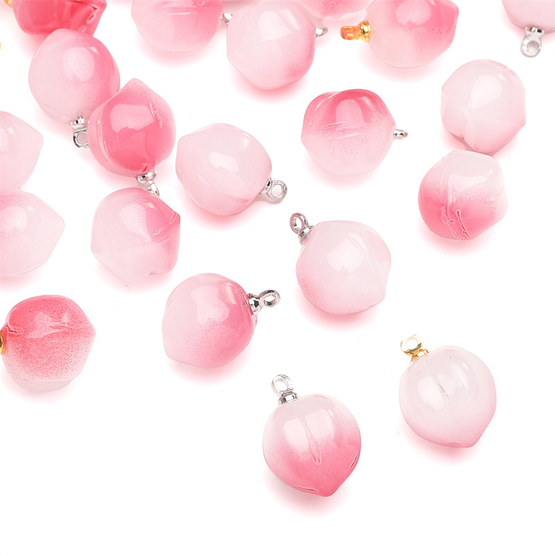 Pink peach glass pendant, scattered beads, diy woven bracelet, necklace, beaded material, small accessory Application Scenario