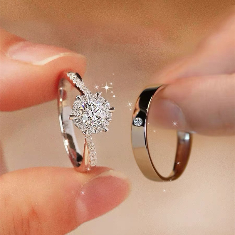 "Love for a lifetime couple rings, a couple of wedding rings, adjustable opening couple rings, diamond rings, niche but high-end gifts. Specification image