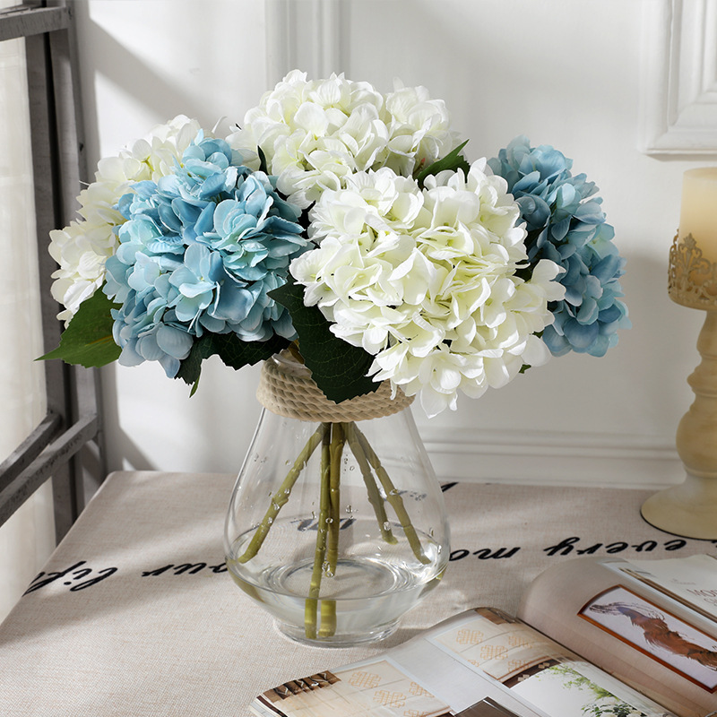 Artificial hydrangea, single two-leaf hydrangea, Nordic-style artificial hydrangea, wedding guide, hand-held artificial flower wholesale details Picture