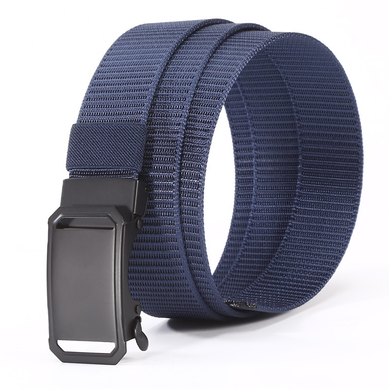 Men's business automatic buckle polyester belt, classic men's canvas polyester durable casual belt wholesale Item Picture