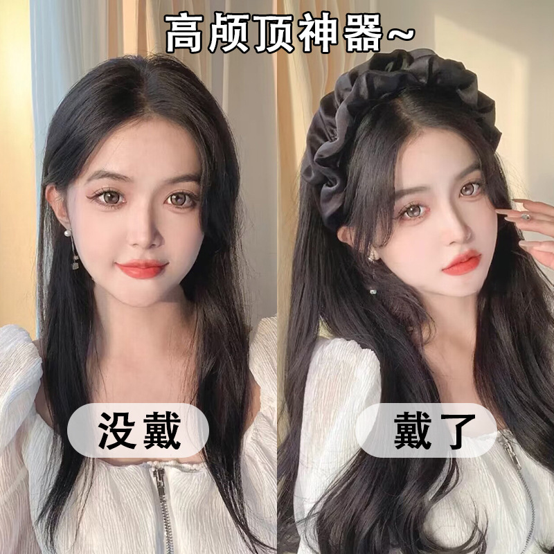 The high headband at the top of the head gives a high-end look and makes the face look better. The small wide-edge hair-pressing headband is a popular anti-slip headband for women to wash their faces Specification image