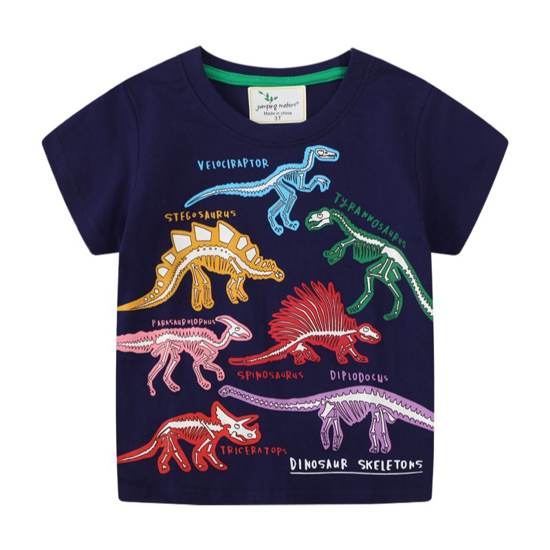 New children's T-shirt for Spring/Summer 2023, luminous dinosaur new short-sleeved top, children's T-shirt factory wholesale Item Picture