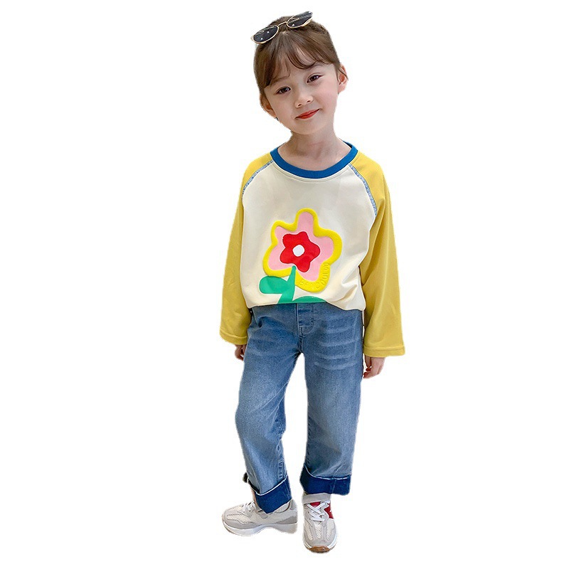 Niña manga larga camiseta primavera 2025 nueva versión coreana zoeki niños primavera otoño niños legging mujer bebé tops Item Picture