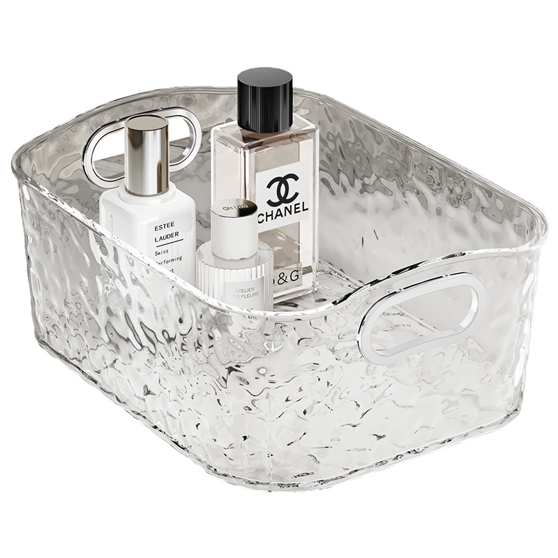 The water ripple storage basket is convenient and tidy for home storage. The storage box is transparent and light luxury Item Picture