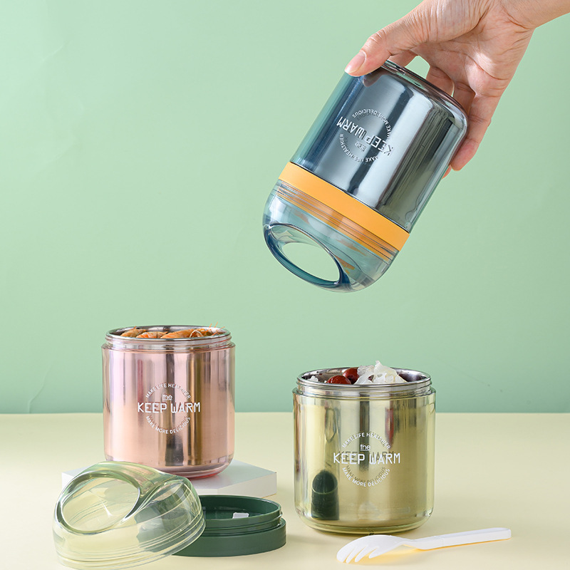 304 stainless steel insulated breakfast cup with straw, lid, spoon, special for office workers and children, milk and soy milk cup, portable Application Scenario