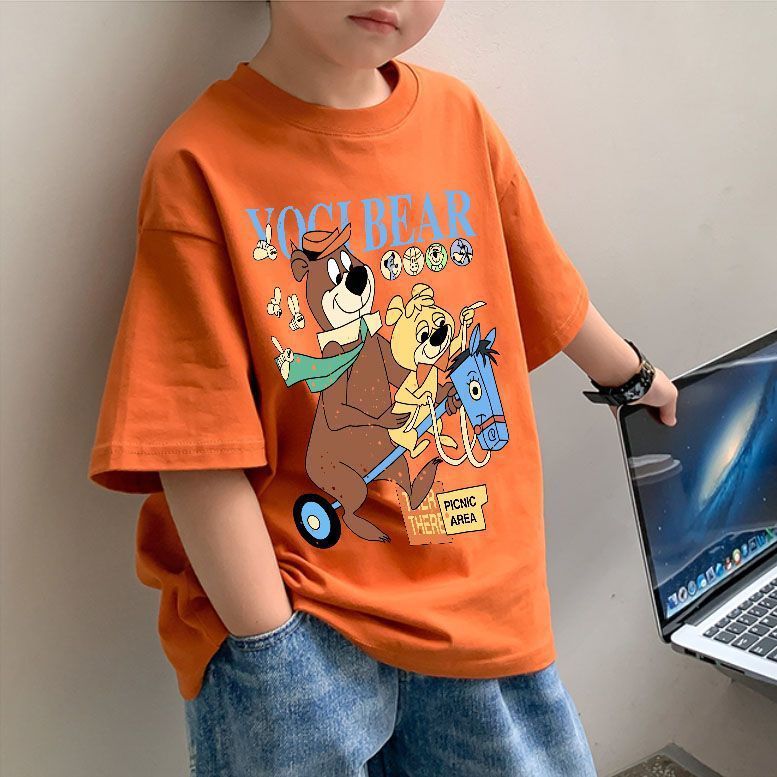 The new summer 2025 pure cotton Korean-style trendy boys' T-shirt is stylish and in an ins style. It's a cool short-sleeved top for babies Specification image