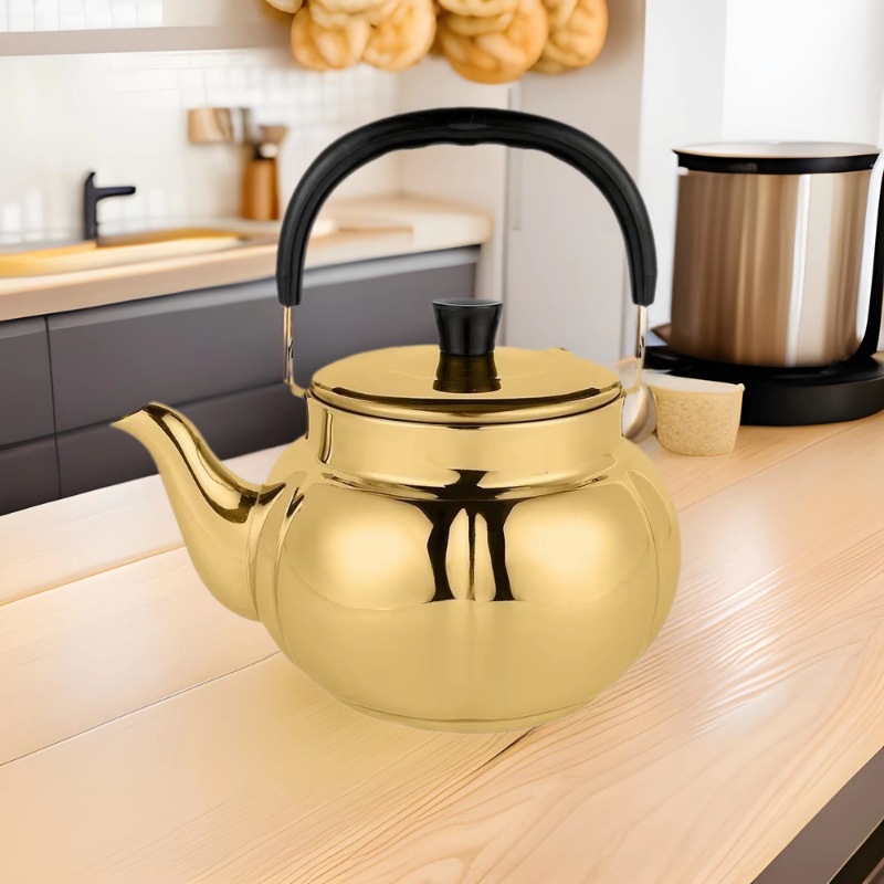 Stainless steel round spring water kettle, tea kettle, gas and induction cooker, universal portable household boiling kettle