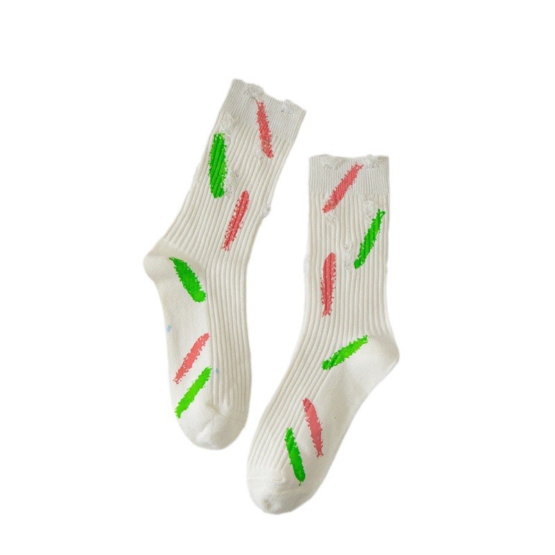 جوارب الجوارب، جوارب نسائية ملونة ومليئة بالدهان Item Picture