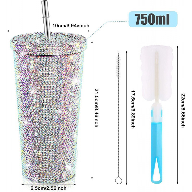 Net Red Cross-Border Diamond Set 304 Stainless Steel Insulated Water Cup Straw Cup With Diamond Drink Cup Essence Gift Cup Full Of Diamonds Application Scenario